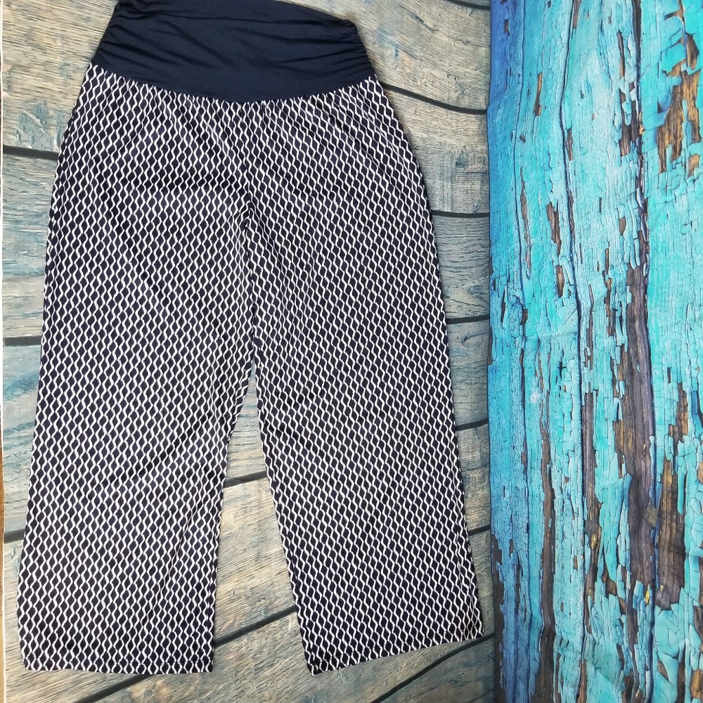 ALYX Sz 2X Palazoo Pants Navy Blue White